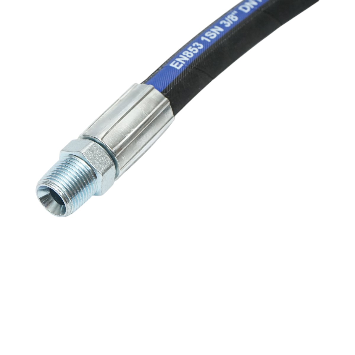 Furtun presiune sertizat pentru tiranti hidraulici 70cm cu armaturi 1/2 + 3/8 si supapa mos